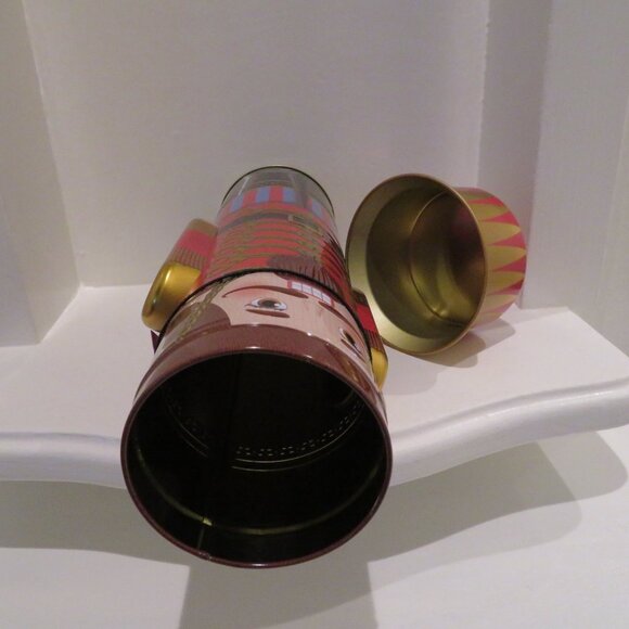 Christmas Red Nutcracker Tin Can Silver Crane Co. Keepsake Gift Empty Container - Picture 8 of 14